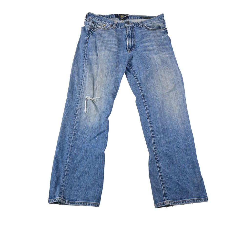 Lucky Brand 361 Vintage Straight Jeans Mens 33x30 (fits 32x28) Distressed Denim